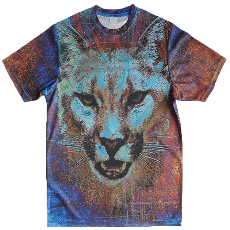 wholesale custom all over print t-shirt animal digital printing t shirts