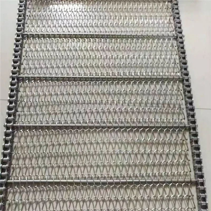MSDS certification stainless steel mesh ladder belting metal conveyor belt