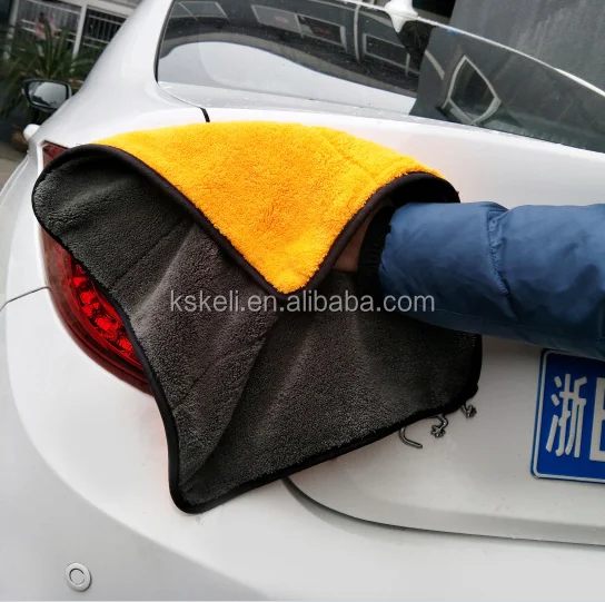 Microfiber coral fleece car clean cloth wash cloth for auto care