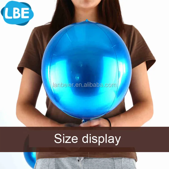 multify color solid round metallic helium 3d balloon