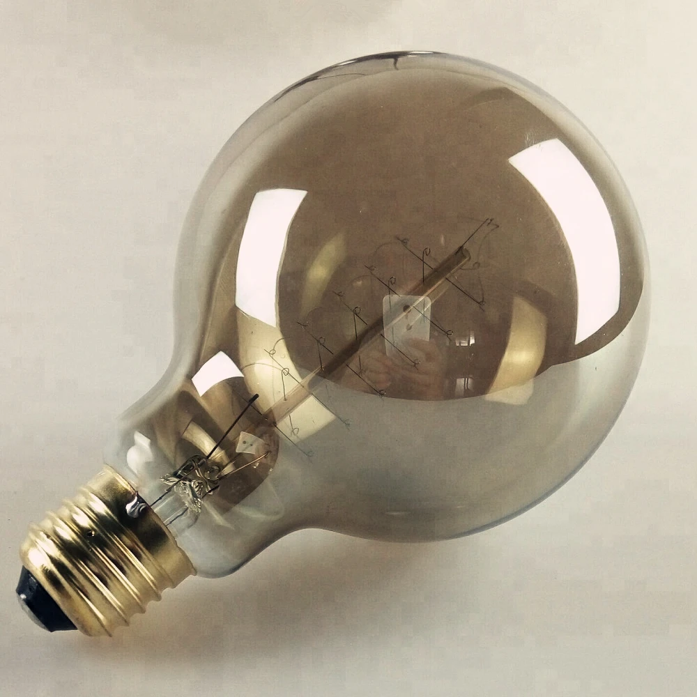G95 Smoked Grey Glass Vintage Spiral Tungsten Filament Edison Bulb 25w 40w 60w Edison Light Bulb