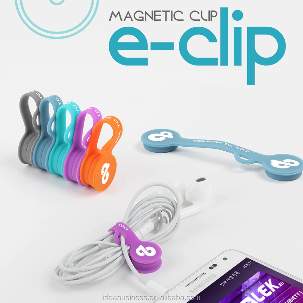 Soft silicone earphone cable cord organizer can be key organizer/ Magnetic Twist Ties