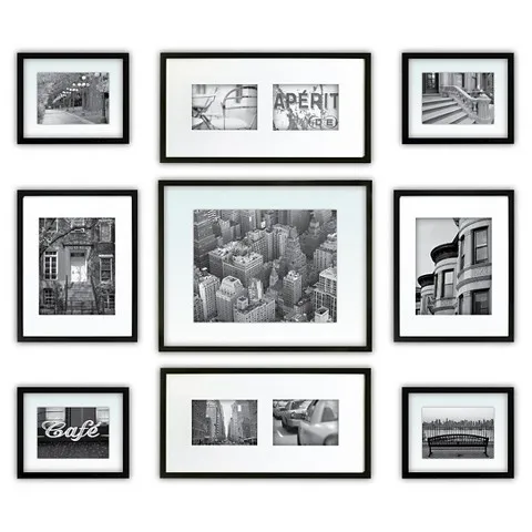 Большая галерея Настенный декор деревянные фоторамки A1 A2 A3 A4 11x14 16x20 20x26-черный, дерево, белый