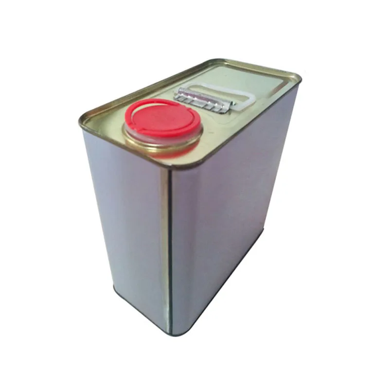 2 liter white jerry can square oil tin can with flexible spout lid