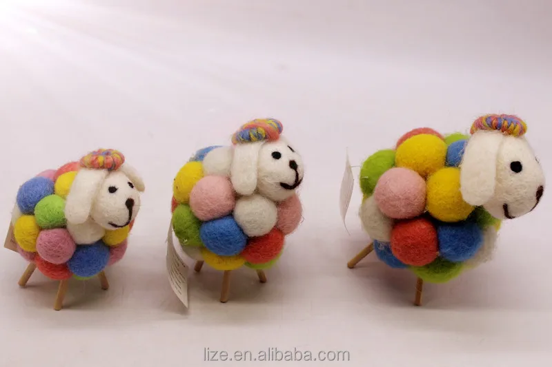 
2018 Popular Customized Lovely Handmade Wool Ball Plush Animals- Sheep 