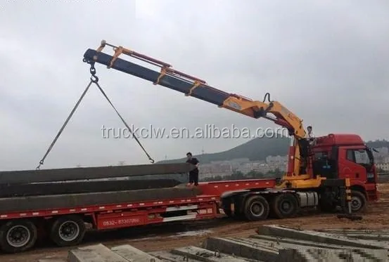 crane tractor 300HP engine horsepower 6*4 FAW left hand drive Telescopic 12tons crane install on tractor