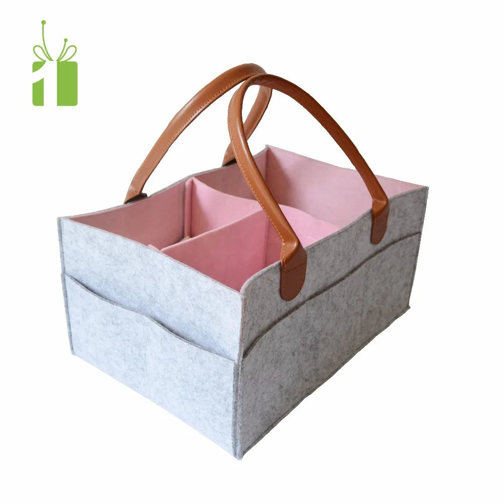 2023 fashion grey polyester cover heine nappy baby love land designer disposable bag felt diaper caddy