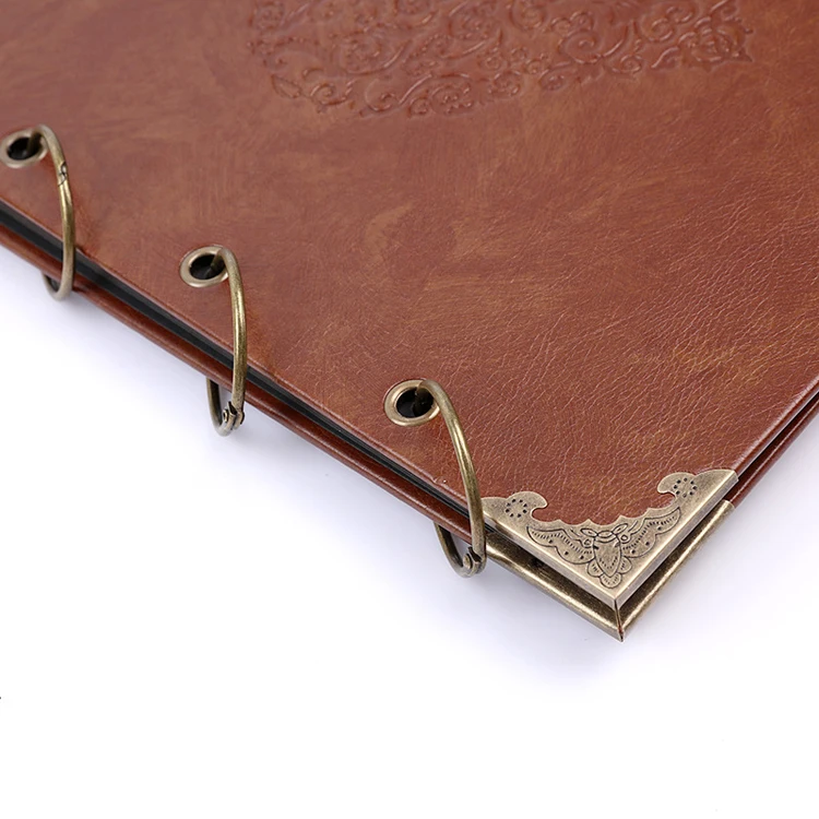 26*27cm Embossed Leather Photo Album Vintage Scrapbook Embossed Leather Photo Album