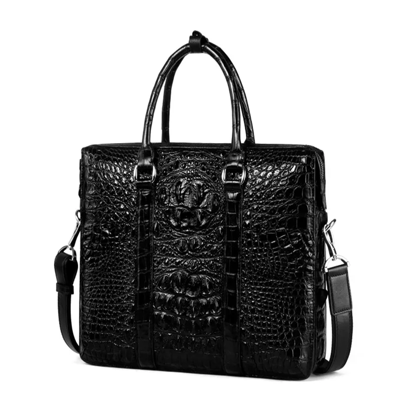 MX-007 Business Laptop Handbag Crocodile Genuine Leather Male Top-handle Men Messenger Bags Alligator Shoulder Tote Bag
