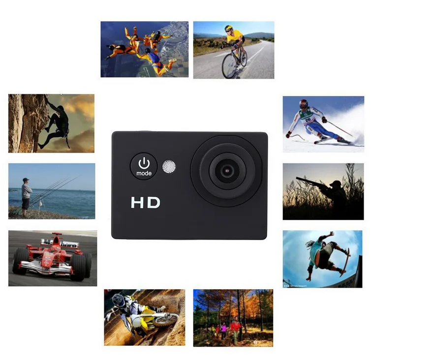 Дешевая цифровая Экшн-камера 2,0 дюйма, Hd 720p, Спортивная камера, Водонепроницаемая full hd 1080p, Экшн-камера для рекламных подарков