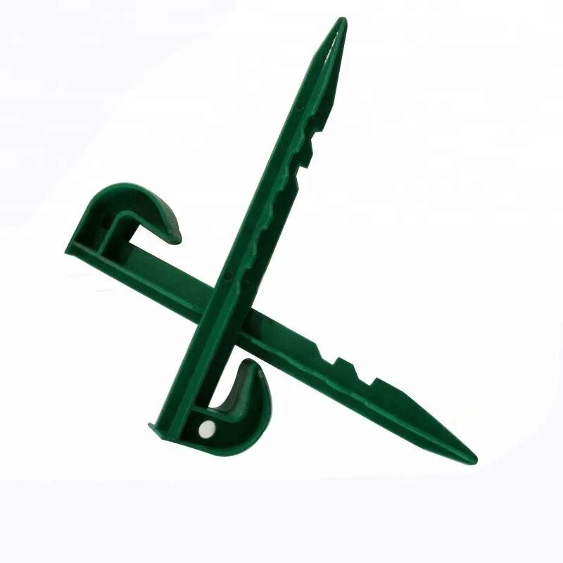 CE RoHS 20CM Green Plastic Nail Pegs For Garden Fxing Ground Cover