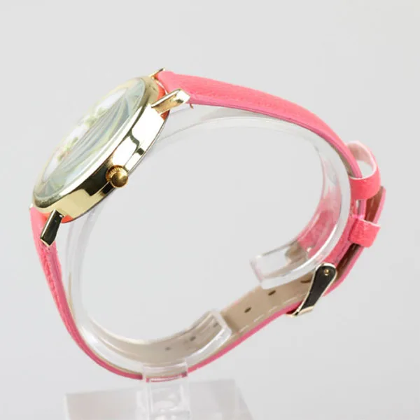 orologio donna Hot Leather Wrist Watches Flower Rose Pattern Watches For Women Gift Fashion Casual Wristwatch