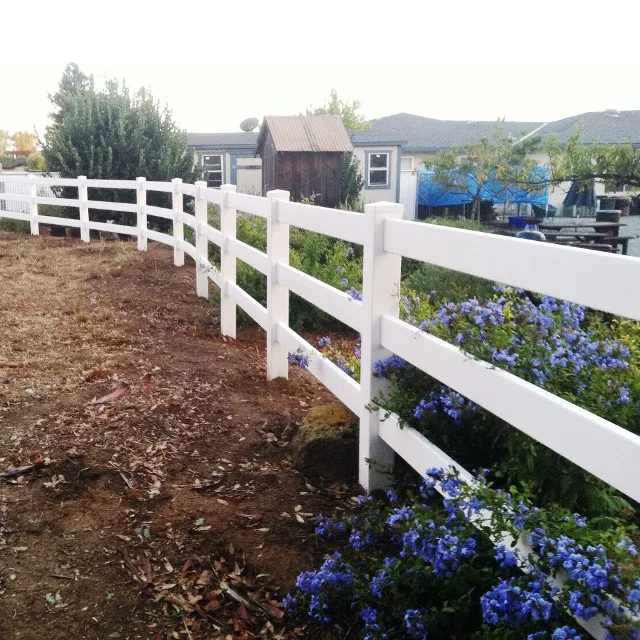 Fentech Manufacturing Top Quality 3Rails Vinyl/Plastic/PVC Safety Fence