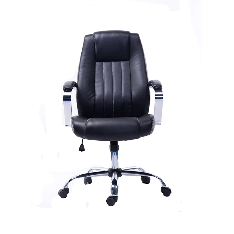 EXECUTIVE PU Leather Chrome Modern Ergonomic Office Chairs for Office