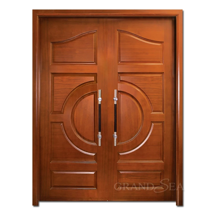 
Luxury Design Exterior Waterproof Solid Oak Double Carved Wooden Doors 