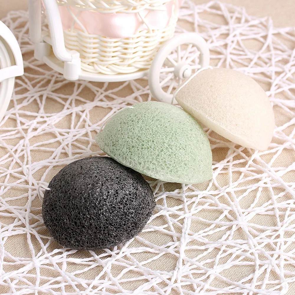 
Amazon Best Seller High Quality Organic Green Konjac Sponge Customized Package Face Clean Sponge Soft Dry Konjac Sponge 