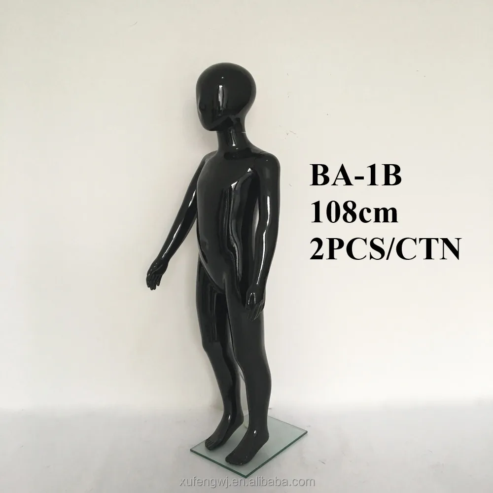 Factory wholesale cheap glossy black 110cm child baby teen plastic mannequin display