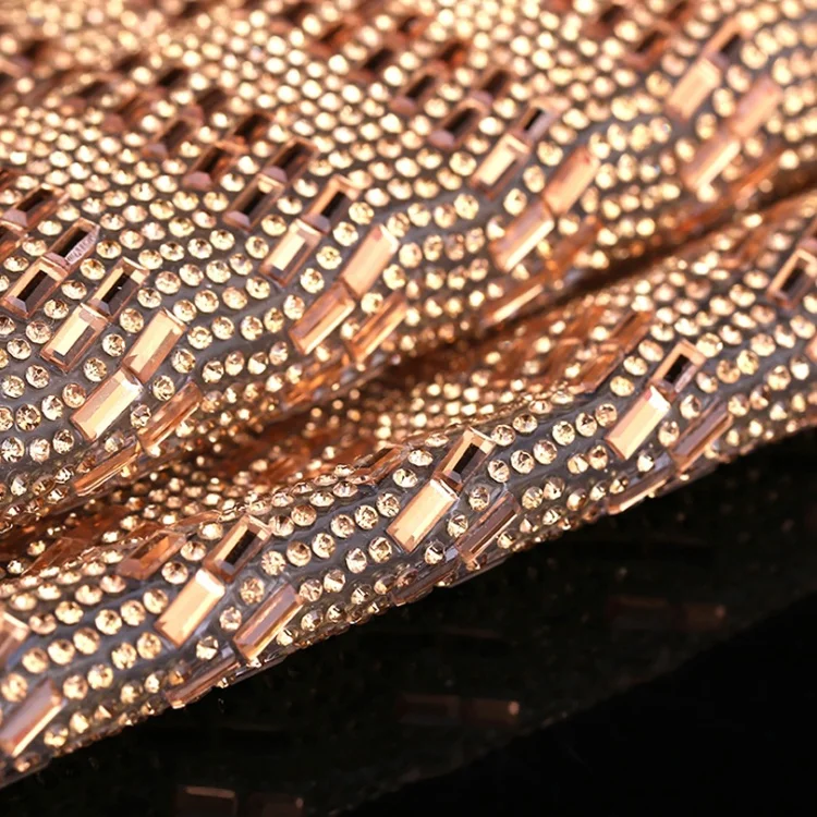 
Custom Luxury Ladies Bags Rhinestone Trimming Roll Hotfix Mesh Wholesale 