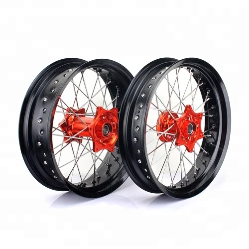 17 Inch Forge Motorcycle Spoke Wheel sets for KTM Supermoto