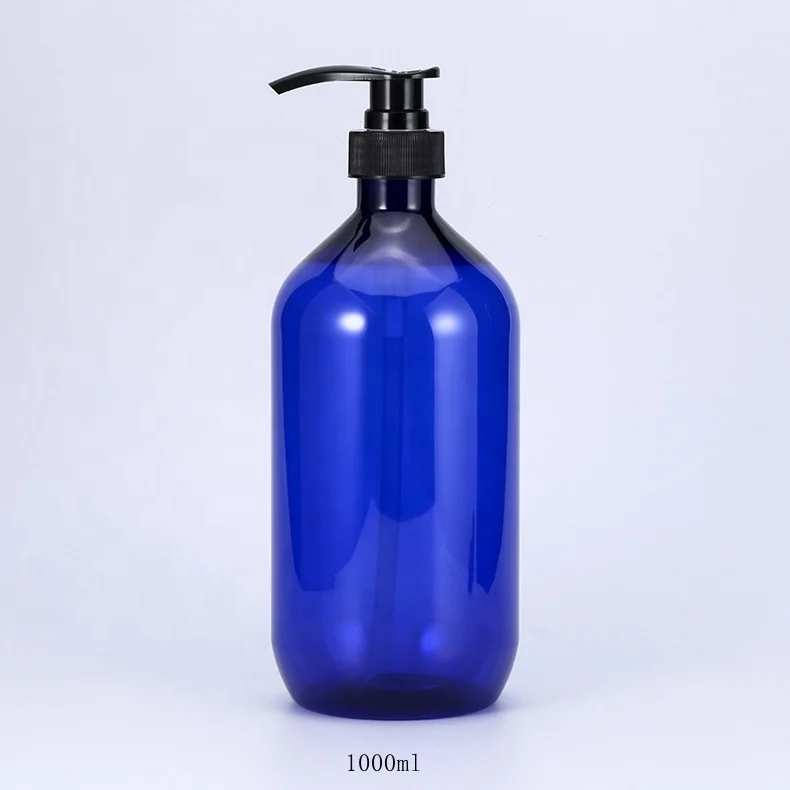 blue plastic bottle 100 150 200 250 300 500 ml hand washing liquid bottle empty brown 1 liter 1000ml plastic shampoo bottle with