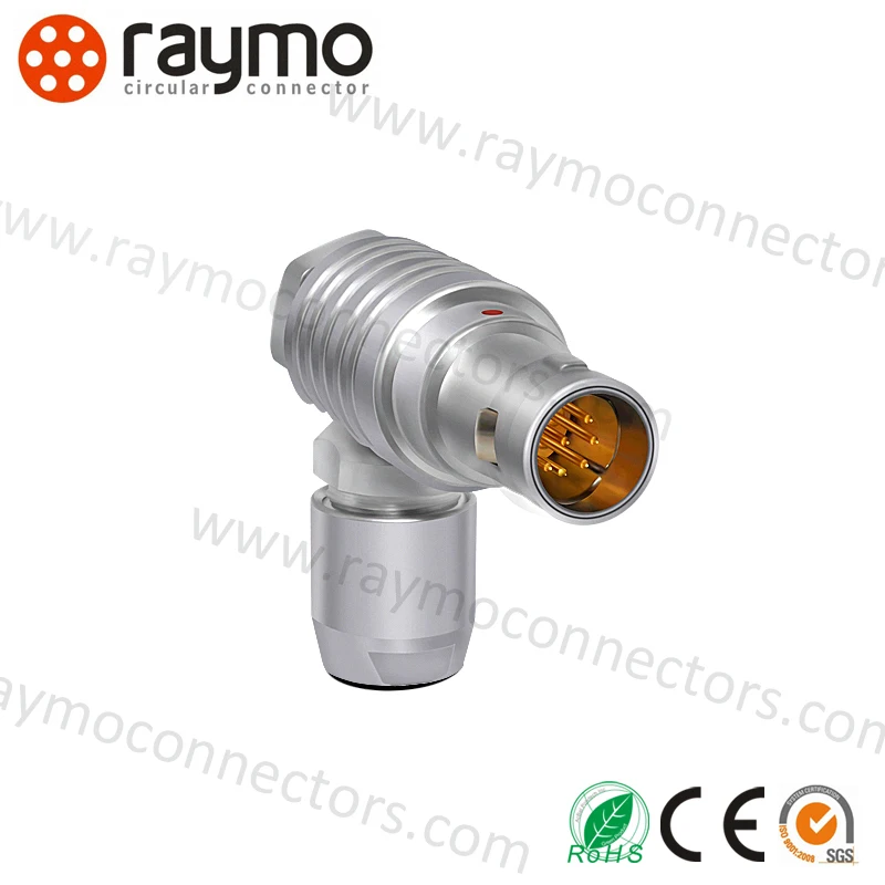 Factory high quality Raymo 0B 1B 2B FHG elbow 90 degree 6 pin metal connector