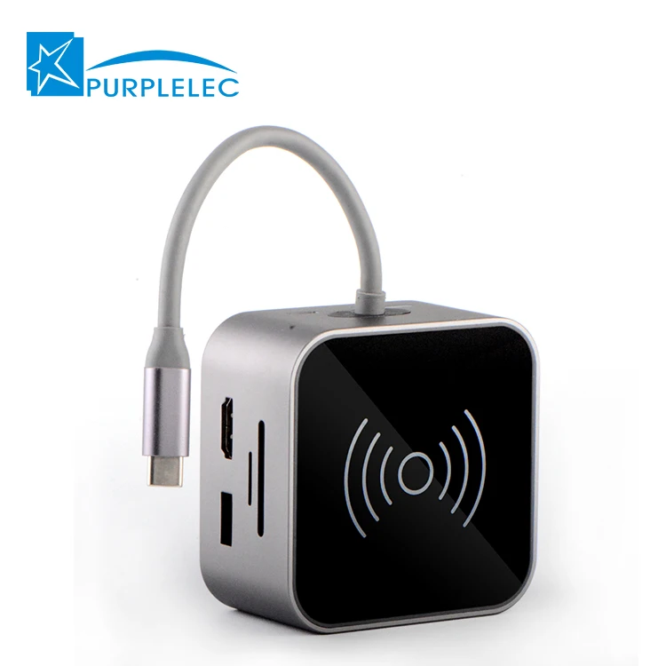 Wholesale cell phone wireless charger usb c hub dock vga 4k video output laptop docking station
