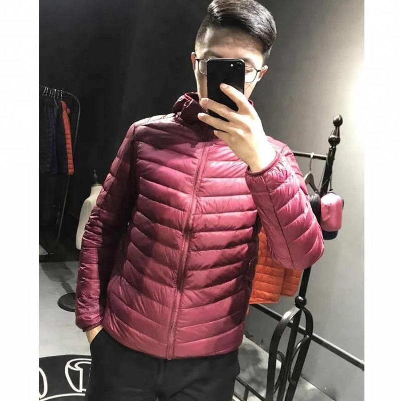 
Mens Hooded Windbreaker Down Jackets 100% Polyester 