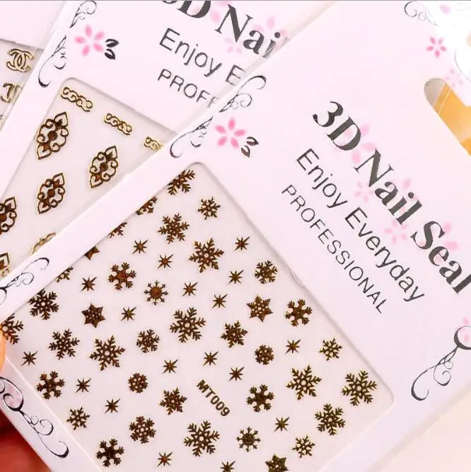 Fashionable Flash Gold 3D Nail Sticker in wenzhou factory