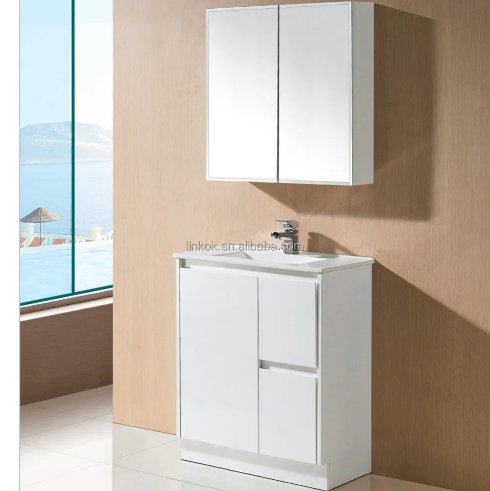 High Quality 36 inch Free Standing Single Basin Ceramic Top Bathroom Cabinet
