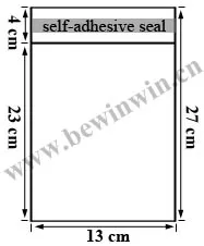 13x27cm 420 pieces /pack clear transparent opp cello Plastic Bags With Adhesive Tape for wholesale or retail & Free shipping