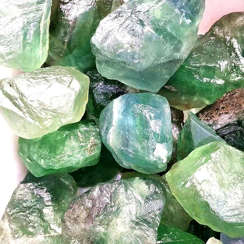 natural rough green quartz crystal stones raw fluorite stone