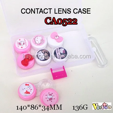 WHOLESALE  kt with butterfly deco PP box contact lens case with 4pcs lens holders CA0522
