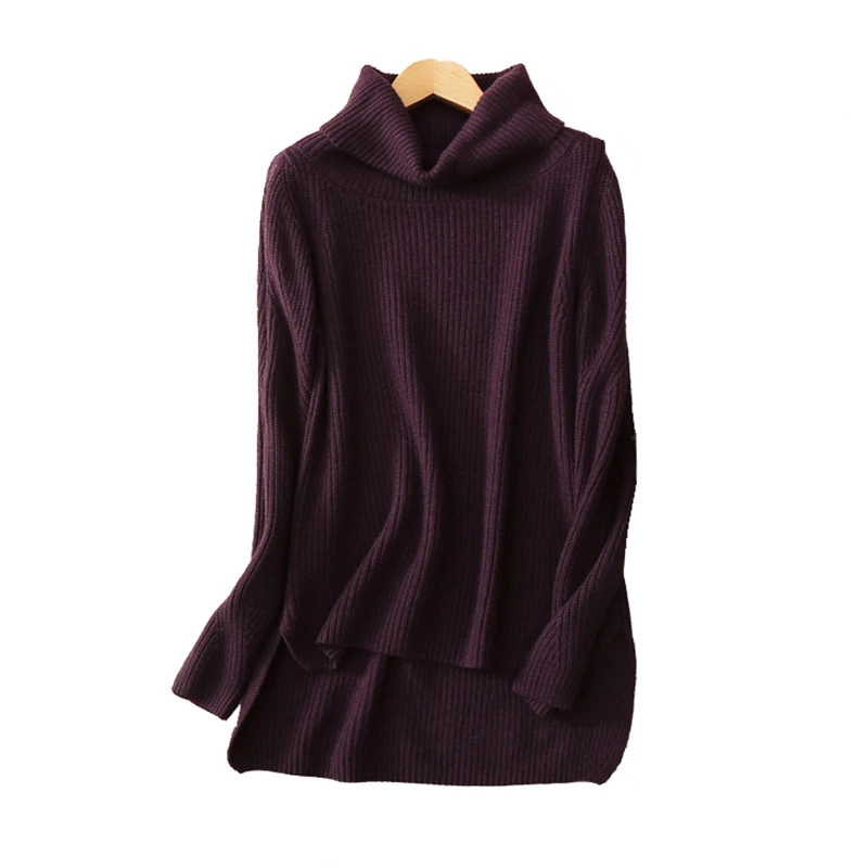 Women turtleneck sweater winter pullover women thick sweater loose solid color warm cashmere sweaters