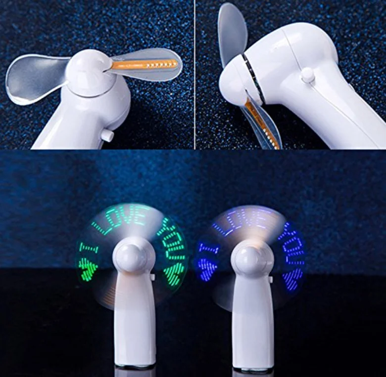 Custom mini usb fan with customized led message for iphone