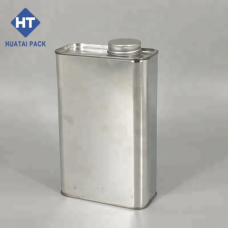 1L square oil tin can with squeeze lid (synthetic motor oil)