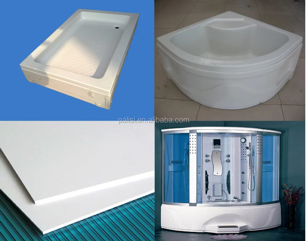Thickness 2-8mm acryilc sheets for making bathtubs ABS/PMMA shower pan shower base tray