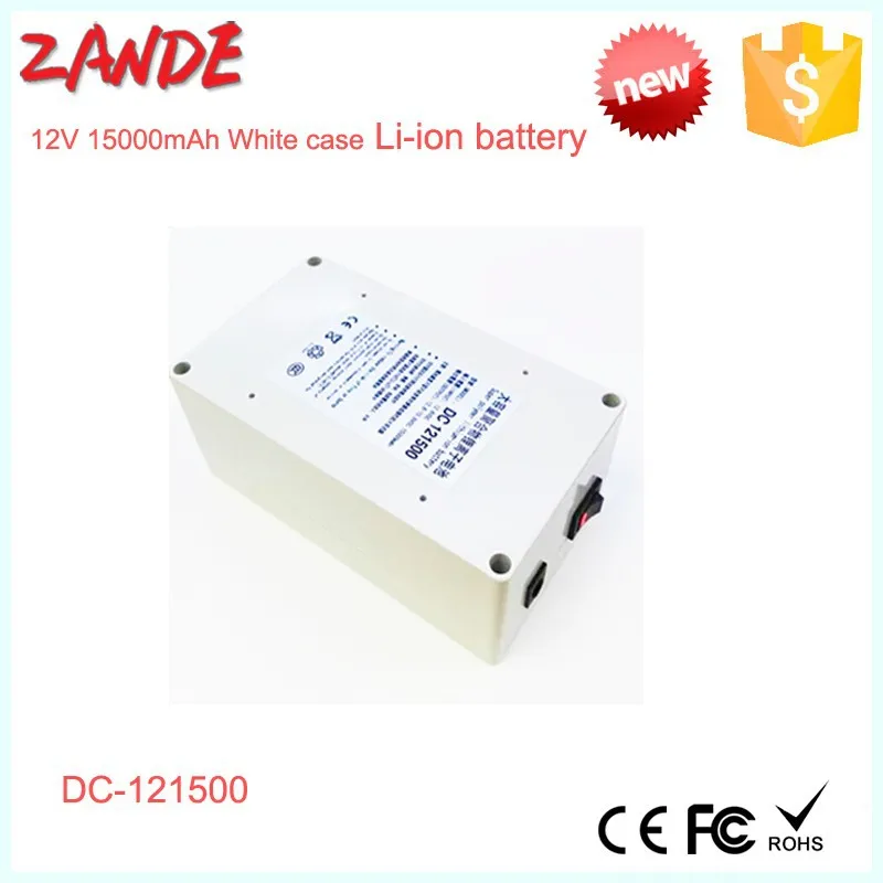 DC 121500 DC 15000mAh 12V Super Lithium Polymer Battery Pack with white case for CCTV Camera LED Strips lan router