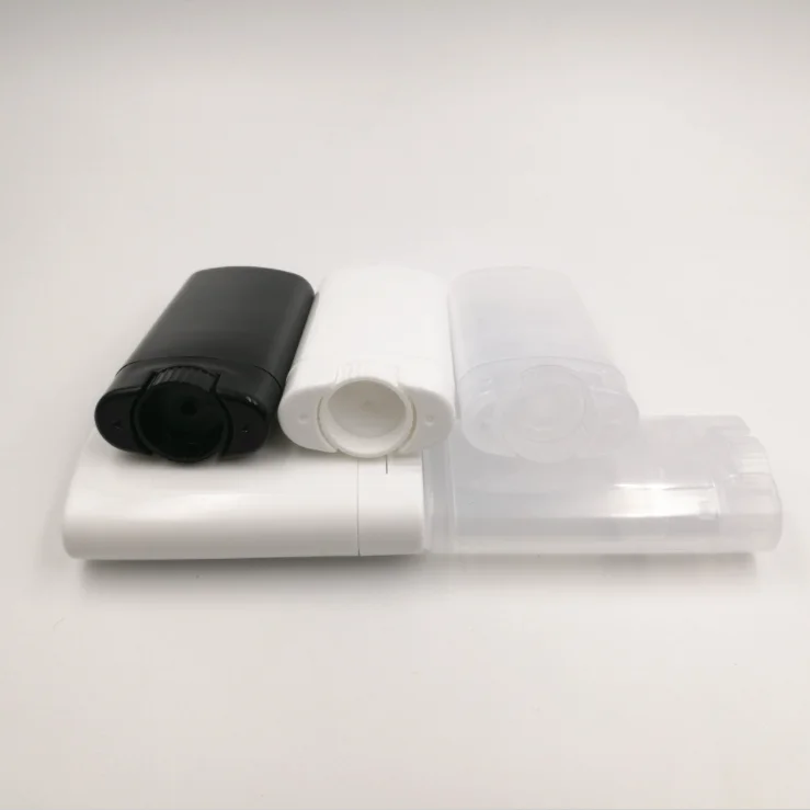 Mini 15g Black White Cosmetic Bottles Empty Oval Plastic PP Refillable Gel Stick Deodorant Containers Lipbalm Tubes Wholesale