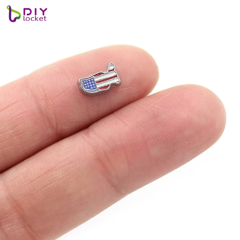 Wholesale Mix Style Charms Mini National Floating Locket Flag Charms For floating Locket necklace