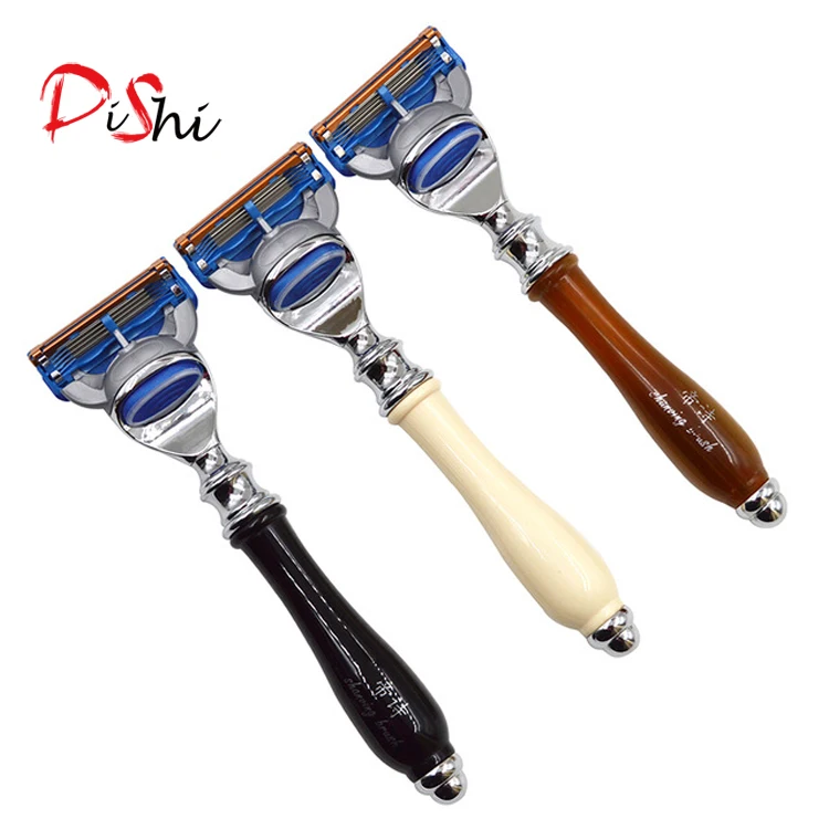 Dishi craft resin handle 5 layers shaving razor blade for man safety shaving razor