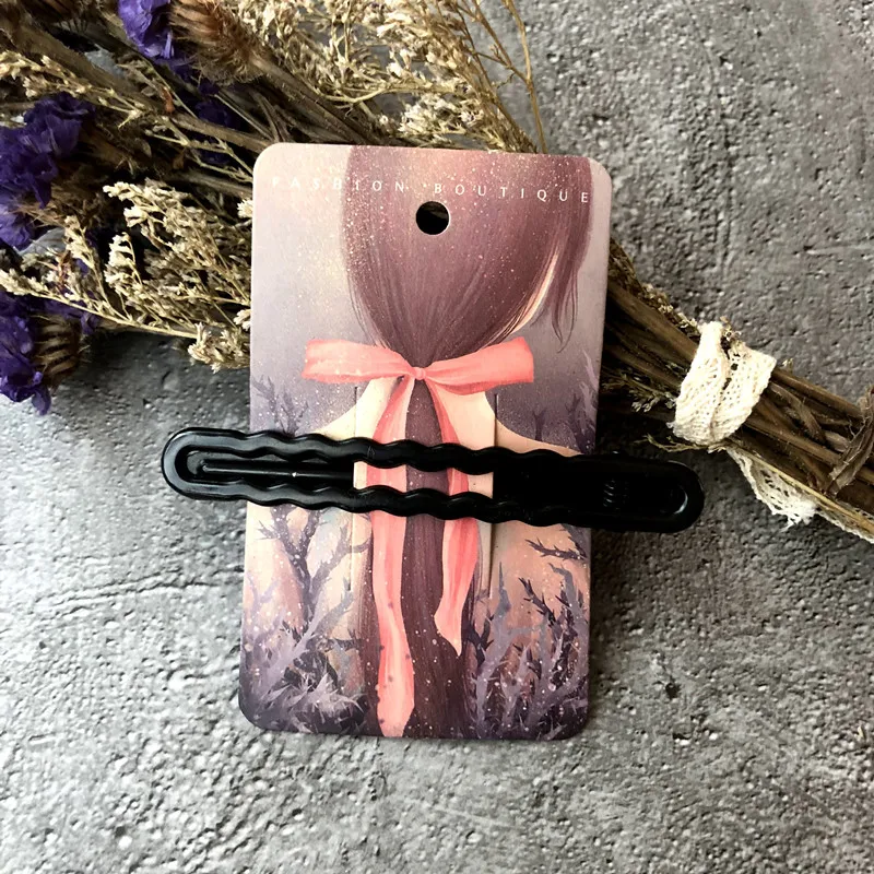 Fashion Boutique Hair Clip Hair Claws Hairgrips Hanging Card Display With Full Printing