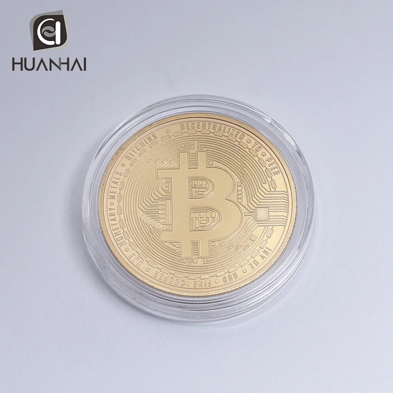 wholesale zinc alloy plating gold silver bronze bitcoin commemorative coin
