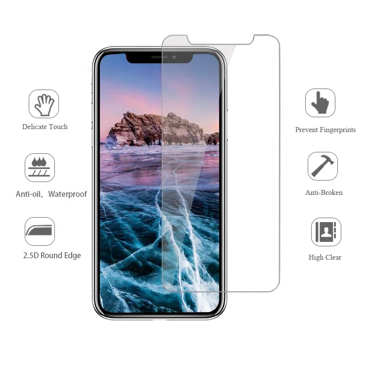 
New Model 2.5D 0.3MM Perfect Fit Tempered Glass Screen Phone Protector for iPhone X/XS/11 Pro/12/12 Pro Max 