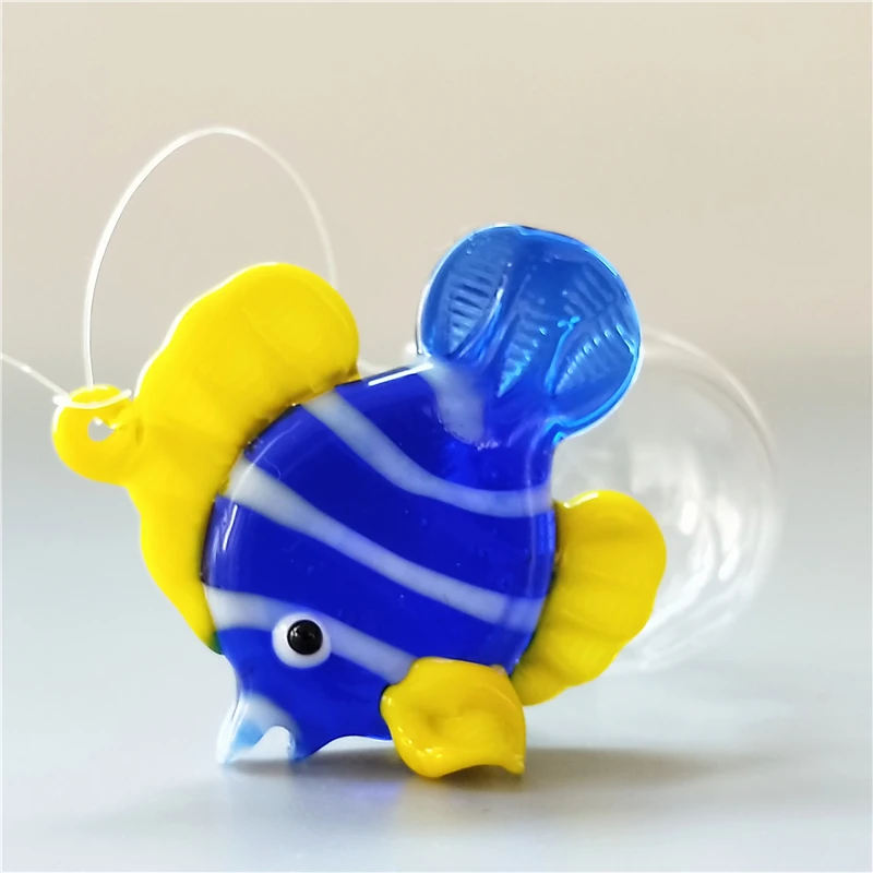 
Colorful handmade murano glass bubble fish as fish tank decoration 