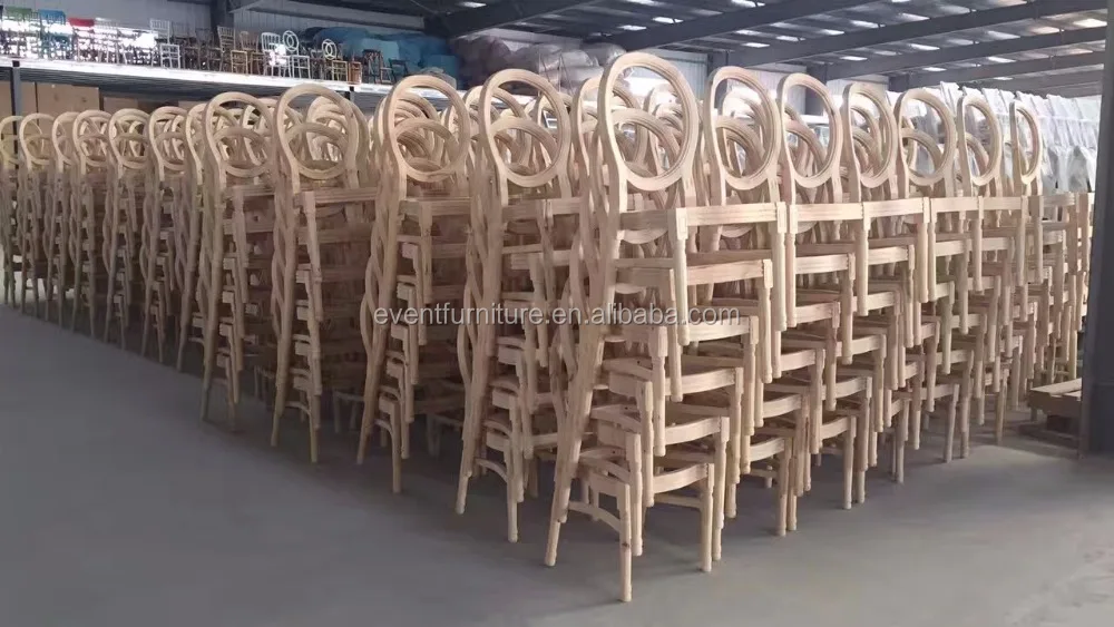 Antique factory direct solid hard wood wedding stacking louis XV chair