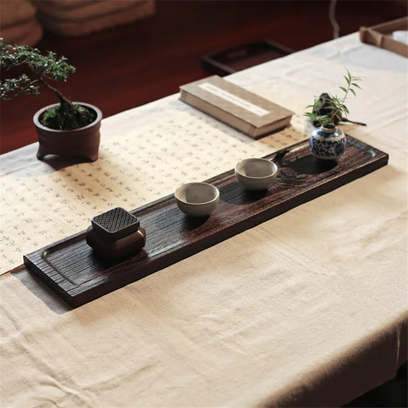 Personality tea tray solid wood long tea tray wooden tray