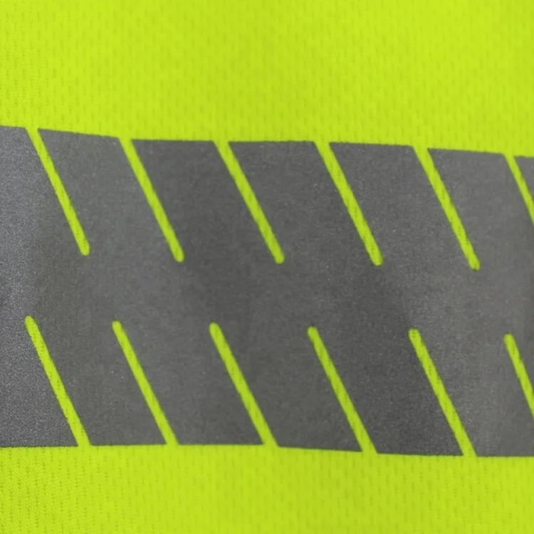 Breathable polyester moisture wicking birdeye safety shirt with reflective tape