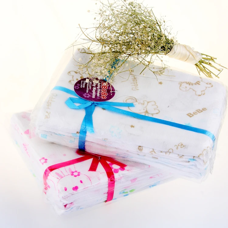 Wholesale 100% Patterned Cotton Soft Baby Muslin Cloth /Baby Napkin