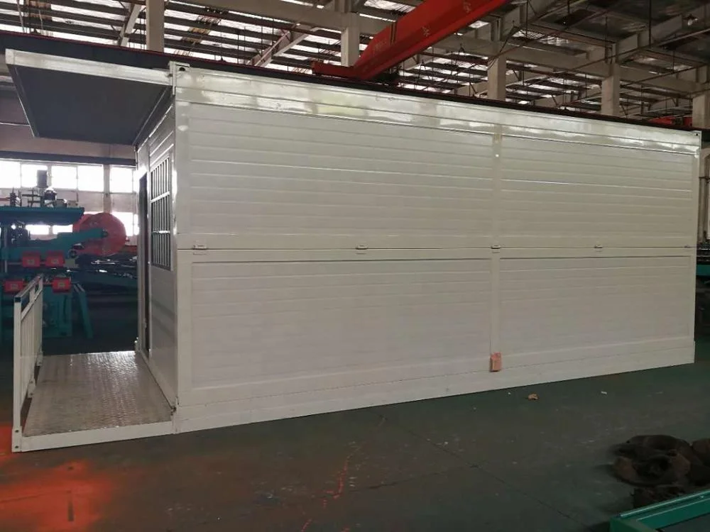 Factory ready made portable fold out container home 20 ft folding house container home
