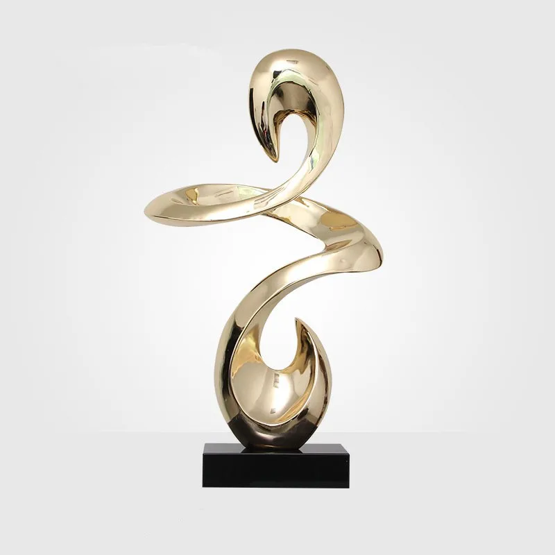 Business gift for partner modern art decorating polyresin abstract sculpture
